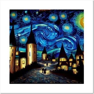 Starry Night Over Hogsmeade Posters and Art